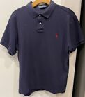 Polo Ralph Lauren Pony Custom Fit Short Sleeve Rugby Shirt Blue Mens Large