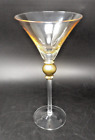 Decorative 10" Tall Martini Glass w/Gold Ball Stem 8oz