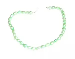 FRESHWATER PEARLS/BEADS 14" Strand 7-9mm Wide 8-10mm Long MINT LIME GREEN - Picture 1 of 1