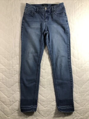 Pantalones de mezclilla para mujer Kenneth Cole talla 4 azul Jess ajustados dobladillo crudo Foto 1 de 4