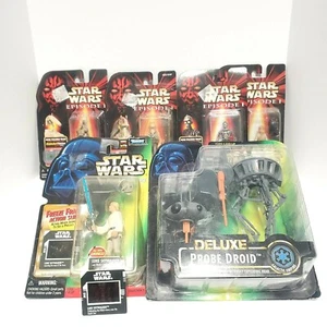 STAR WARS Action Figure Lot (6) Deluxe Probe Droid Luke Skywalker Aniakin C3PO - Picture 1 of 6