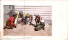 1901 PC AFRICAN AMERICAN BOYS SHOOT CRAPS "SEBEN, COME ELEBEN" BLACK AMERICANA *