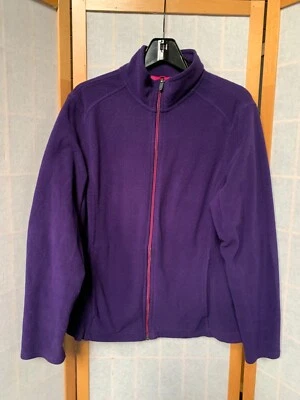 Chaqueta polar Lands' End Polartec niñas grande 14-16 púrpura/rosa cremallera completa Foto 1 de 4