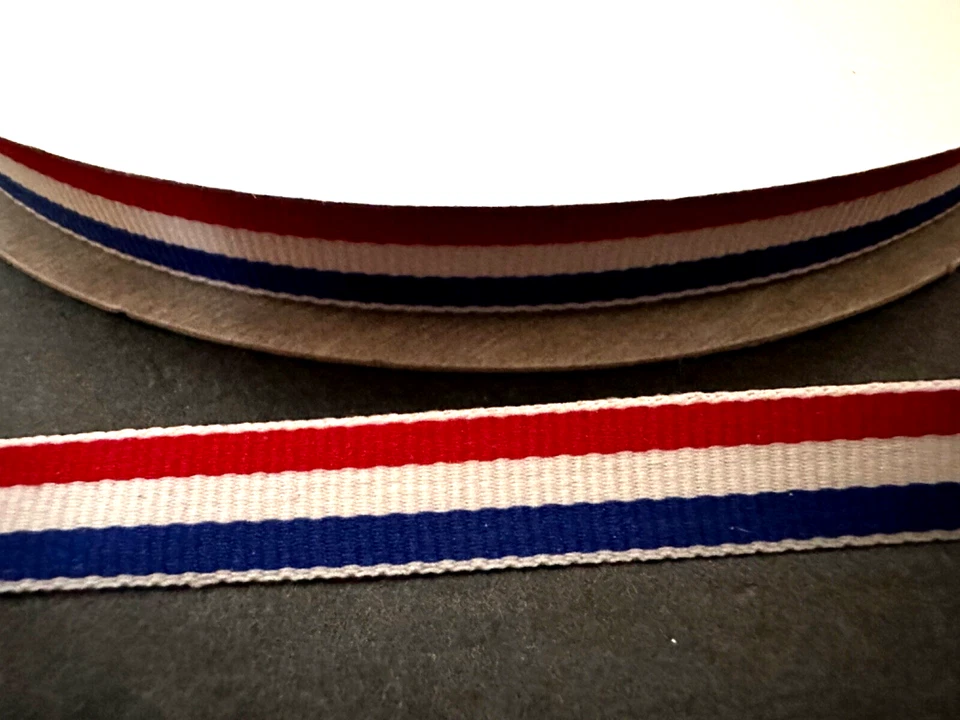 Grosgrain Ribbon 3/8 inches wide 50 yards Red White and Blue Free Shipping - Image 1 of 1