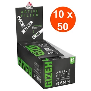 Filtro activo GIZEH BLACK® 10 x 50 carbón activo 6 mm | 1 caja = 500 filtros giratorios - Imagen 1 de 5