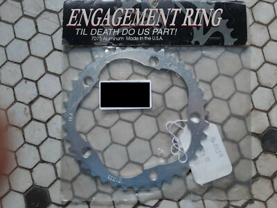 NOS QBP Engagement Ring 130mm 39t silver 7075 aluminum chainring made in USA - Image 1 of 2