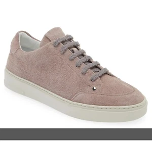 Canali Men's Brushed Suede Low Top Sneaker Shoes in Pink Size 42 / US 9 - Italy - Picture 1 of 7