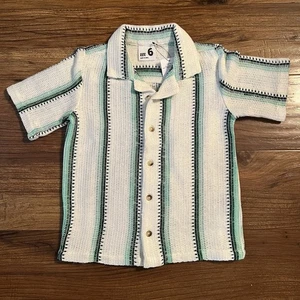 Cotton On Island Jugend Cabana Hemd grün gestreift Cabana Größe 6 - Bild 1 von 7