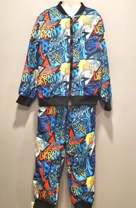 SHEIN Kids 2 piece Boy Urban Graffiti Pants Set Size 7Y - Picture 1 of 4