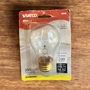 Satco S3720 40 Watt A15 Clear Appliance Light Bulb with Medium Base NOT LED - Picture 1 of 3