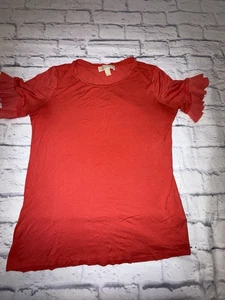 Top Michael Kors mediano coral mangas con volantes - Imagen 1 de 7