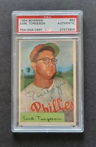 Earl Torgeson signed Philadelphia Phillies 1954 Topps card Psa authenticated - Picture 1 of 3