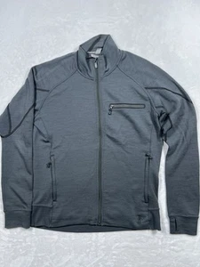 Smartwool Mens Med Gray Merino Wool Full Zip Thumbholes Pullover Jacket - Picture 1 of 14