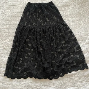 RARA gonna midi vintage anni 90 koala blu pizzo trasparente vita bassa nera vita 26" - Foto 1 di 13