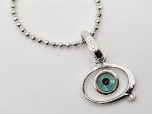 Links of London Evil Eye pendant necklace sterling silver balls Diamond Topaz - Picture 1 of 12