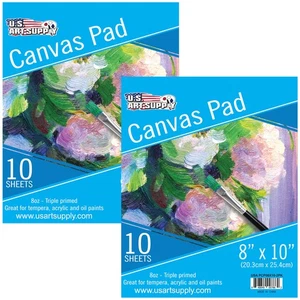 8" x 10" 10-Sheet 8-Ounce Triple Primed Acid-Free Canvas Paper Pad (2 Pads) - Picture 1 of 5