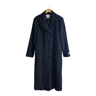 Casaco longo vintage Worthington cinza carvão mistura lã/cashmere ervilha 18 Preppy - Imagem 1 de 4