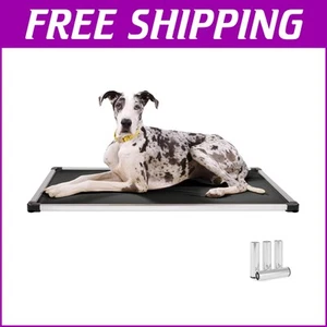 Chew-Proof Padded Dog Crate Bed with Aluminum Frame - Obsidian Black, Small Size - Picture 1 of 9