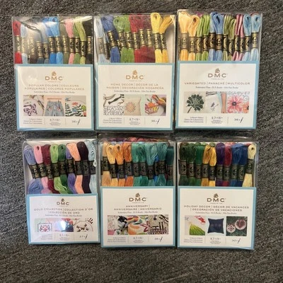 DMC Embroidery Floss - Lot Of 6 All Deferent Colors 201 Pieces!!!!