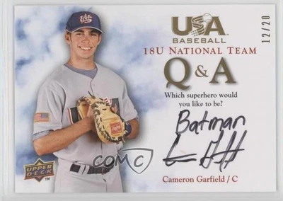 2008 USA Baseball Teams 18U National Team Q & A /20 Cameron Garfield Auto - Image 1 of 2