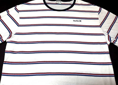 Camiseta Hurley Para Hombres Pullover Tejida Manga Corta Algodón Rayas Mediana M Foto 1 de 3