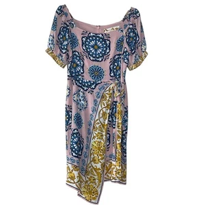 Vestido envolvente sintético Maeve By Anthropologie Resort talla 12 hombro descubierto floral rosa - Imagen 1 de 11