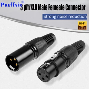Preffair 3Pin XLR Plug Audio Microphone Adapter Audio HIFI 3 Pin XLR Connector - Picture 1 of 12