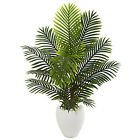 4.5" Paradise Palm Artificial Tree In White Planter