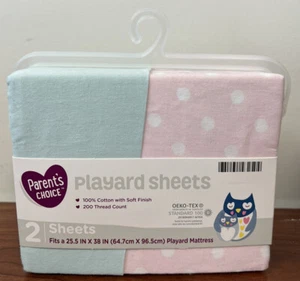 Neu Parent's Choice Spielbrettblätter 100 % Baumwolle 25,5"" x 38"" rosa Tupfen, neuwertig - Bild 1 von 3