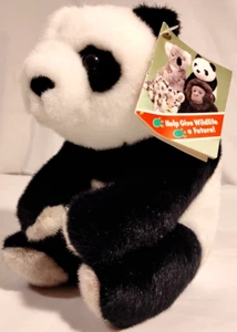 Vintage Stofftier 9 Zoll Spielzeug Panda mit Etikett 1992 C.R.E.S. Zoologische Gesellschaft San Diego - Bild 1 von 18