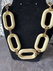 Vintage Kenneth Lane  Necklace Signed, Large Link Resin W Gold Tone Chain