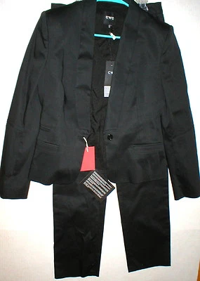 New NWT Womens 10 Designer CNC Costume National Black Suit 46 Italy Lapel Pants  - Image 1 of 4