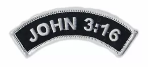 Chaqueta de Motocicleta Parche Bordado - Juan 3:16 Versículo de la Biblia (Arco) - Religión - Imagen 1 de 2