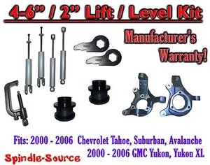 4"-6" / 2" Lift Kit Spindles Spacer TOOL + SHOCKS FOR 00- 06 Chevrolet GMC 1500 - Picture 1 of 1