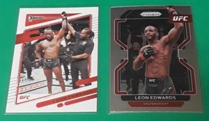 2022 UFC Panini Prizm Donruss 2 Card Lot LEON EDWARDS Welterweight Champ And New - Bild 1 von 1