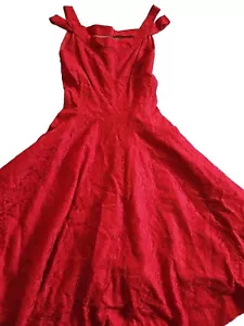 *Vintage Suzy-Perette* Red Sleeveless Lacy Dress Size XS (see Measurements) OC - Picture 1 of 11