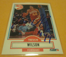 TREVOR WILSON 1990-91 FLEER UPDATE NBA SIGNED RC CARD #U-5 ATLANTA HAWKS UCLA