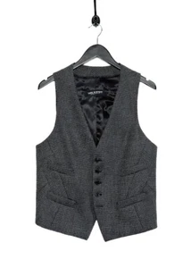 Neil Barrett Black Grey Wool Patchwork Vest - MEDIUM - Picture 1 of 7