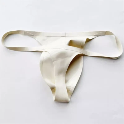 Black and White Mens Latex Rubber Shorts Briefs thong Fetish Cosplay BDSM 0.4mm - Image 1 of 4