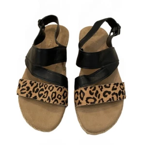 Aerosoles Globetrotter Sandals Leopard Tan Espadrilles Women’s Size 9M - Picture 1 of 7