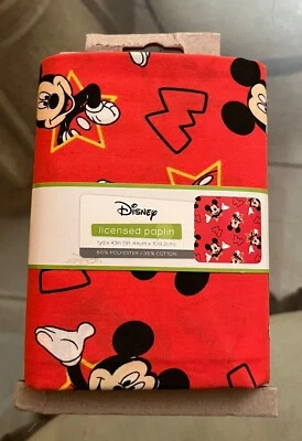 Disney Mickey Mouse Licensed Poplin Red Fabric~ 1 Yard x 43 Inches - Image 1 of 3