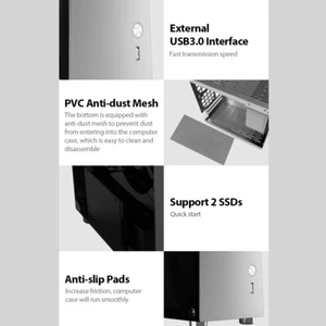 Portable Small Computer Case Shell Support 170*170mm ITX Motherborad 260mm Graph - Picture 1 of 7