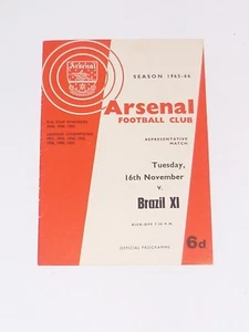 1965 Representative Match***ARSENAL v BRAZIL XI***16th November 1965 - Picture 1 of 2