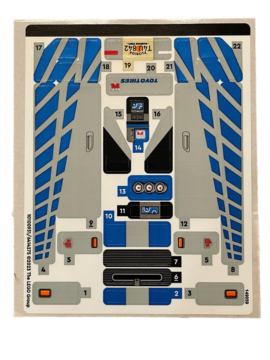 NEW LEGO | Sticker Sheet for Set 76917 - Speed Champions Nissan