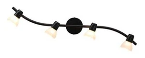 Track Lighting, 4 Light Modern Black Curved Kitchen Track 33.625" Matte Black - Picture 1 of 8