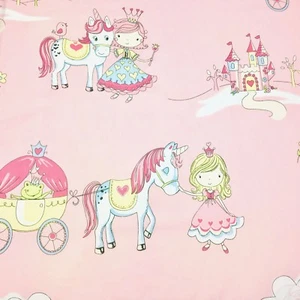 HALF M Princess Girl Castle Nursery The Frog Prince Pink Sewing Apparel Fabric - Foto 1 di 2