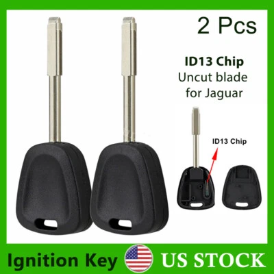 2x Llave de coche astillada transpondedor de repuesto para Jaguar XJR XKR XK8 con chip ID13 Foto 1 de 4