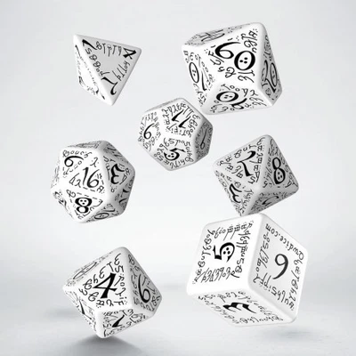 Dice Set - Elven - Black & White - Image 1 of 2