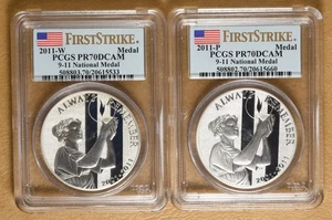 2011 P&W September 11th Silver Medals PCGS PR70DCAM - Picture 1 of 2