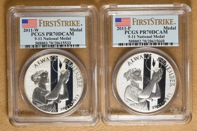 2011 P&W September 11th Silver Medals PCGS PR70DCAM - Image 1 of 2